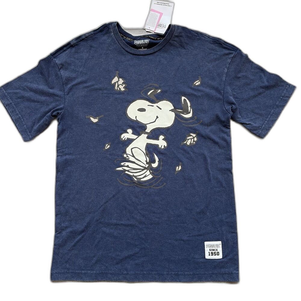 Peanuts Snoopy Graphic T Shirt Short Sleeve Blue Size S NEW WITH TAGS